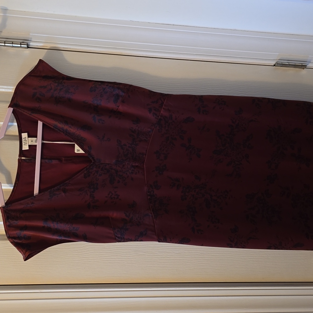 A.N.A BRAND WOMEN'S BROWN AND BLACK FLORAL SLEEVELESS SUMMER DRESS SIZE MEDIUM